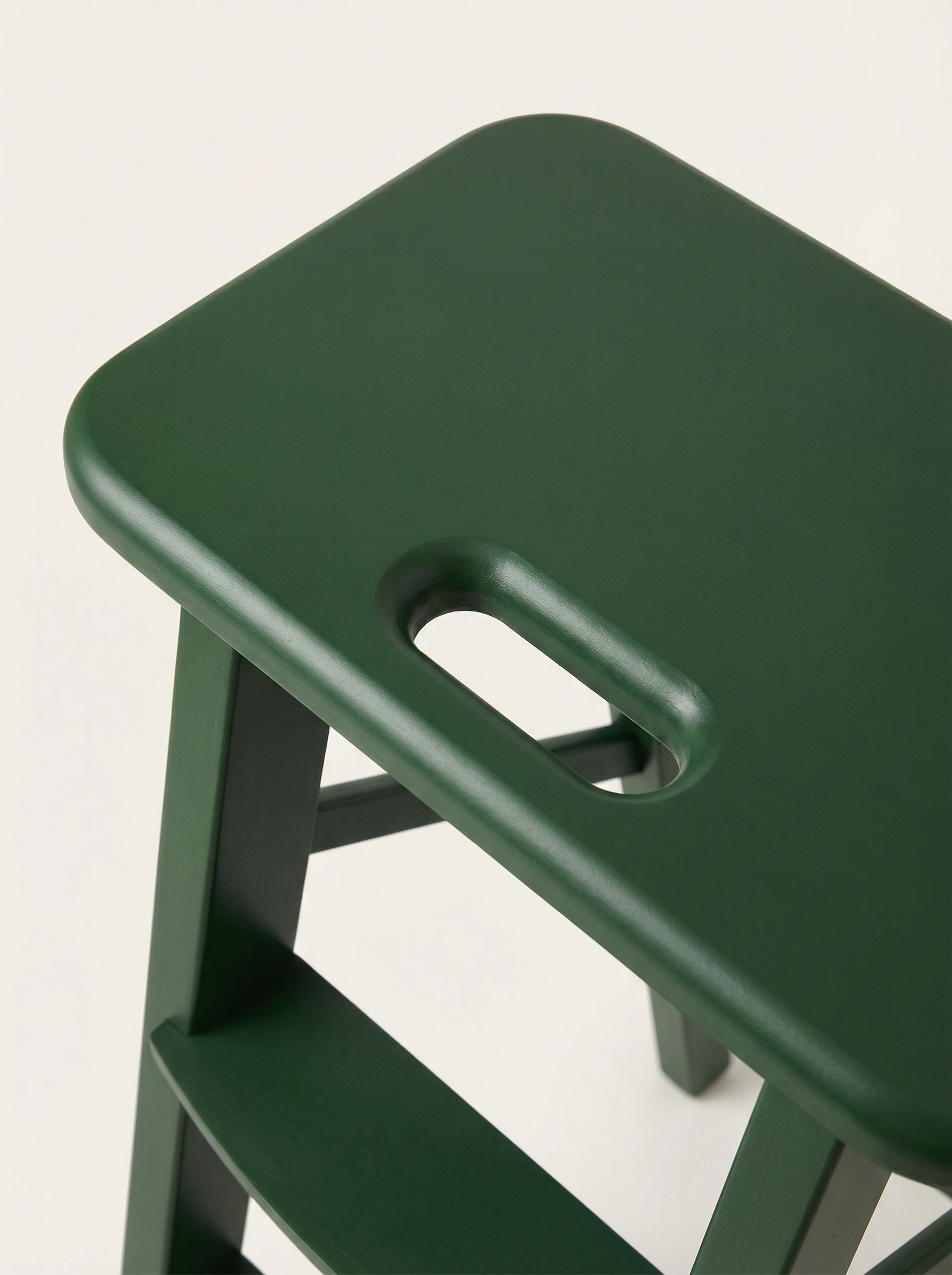 Ladder Chair 80 cm (31.5 in) – Handcrafted Folding Wooden Step Stool Chair, Green