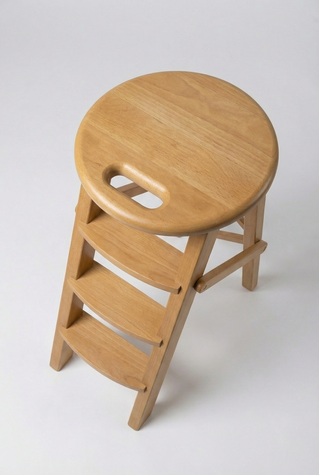 Ladder Chair 65 cm (25.6 in) – Handcrafted Folding Wooden Step Stool Chair, Green