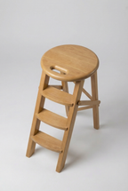 Ladder Chair 65 cm (25.6 in) – Handcrafted Folding Wooden Step Stool Chair, Green
