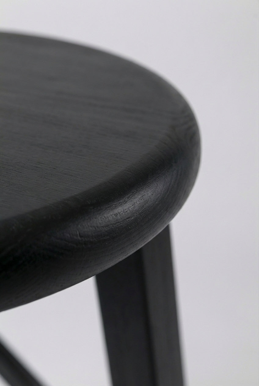 Ladder Chair 65 cm (25.6 in) – Handcrafted Folding Wooden Step Stool Chair, Black