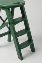 Ladder Chair 65 cm (25.6 in) – Handcrafted Folding Wooden Step Stool Chair, Green
