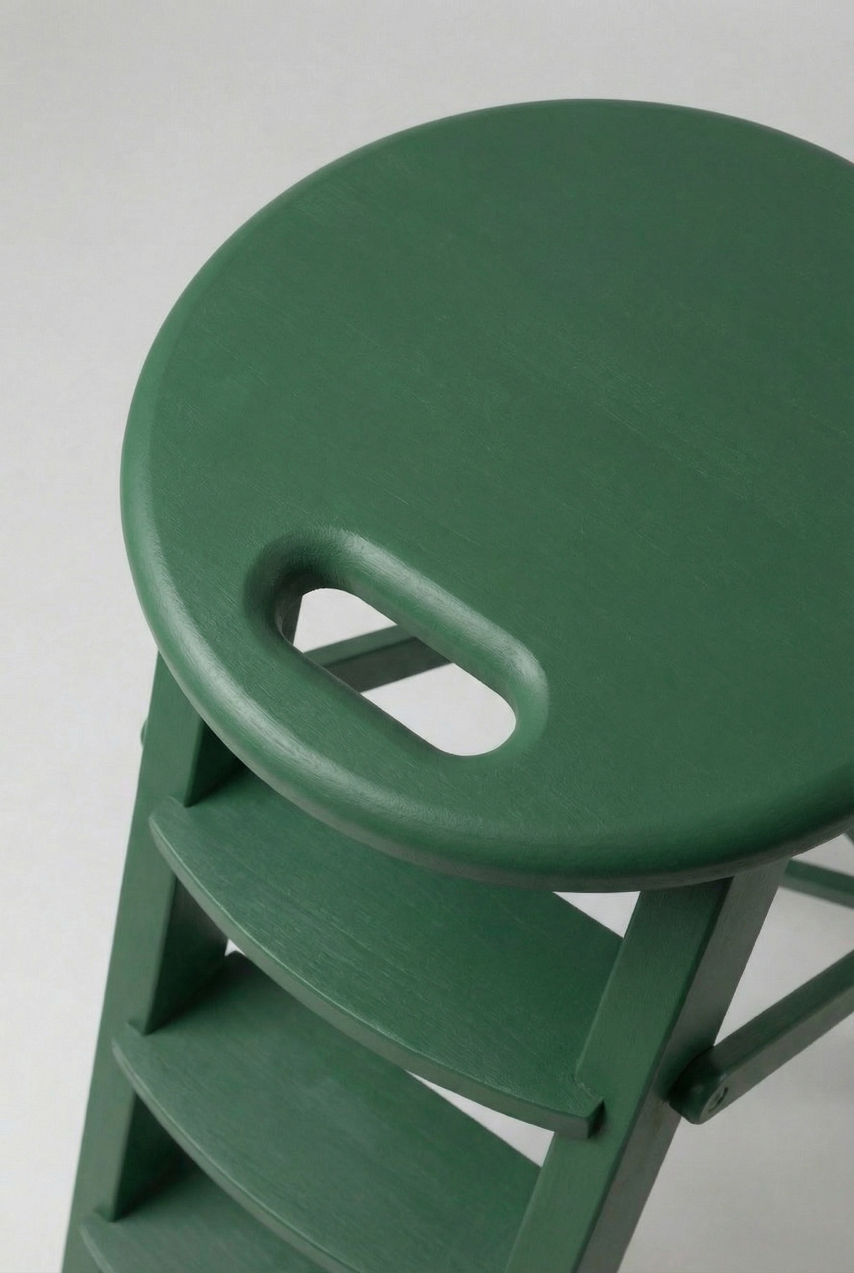 Ladder Chair 65 cm (25.6 in) – Handcrafted Folding Wooden Step Stool Chair, Green