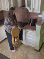 Ladder Chair 65 cm (25.6 in) – Handcrafted Folding Wooden Step Stool Chair, Green